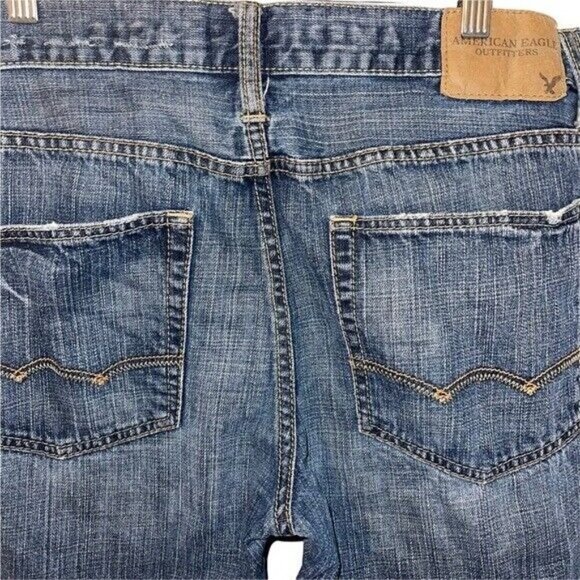 American Eagle Relaxed Fit Denim Blue Jeans Denim Men's Size 32 - Picture 4 of 8